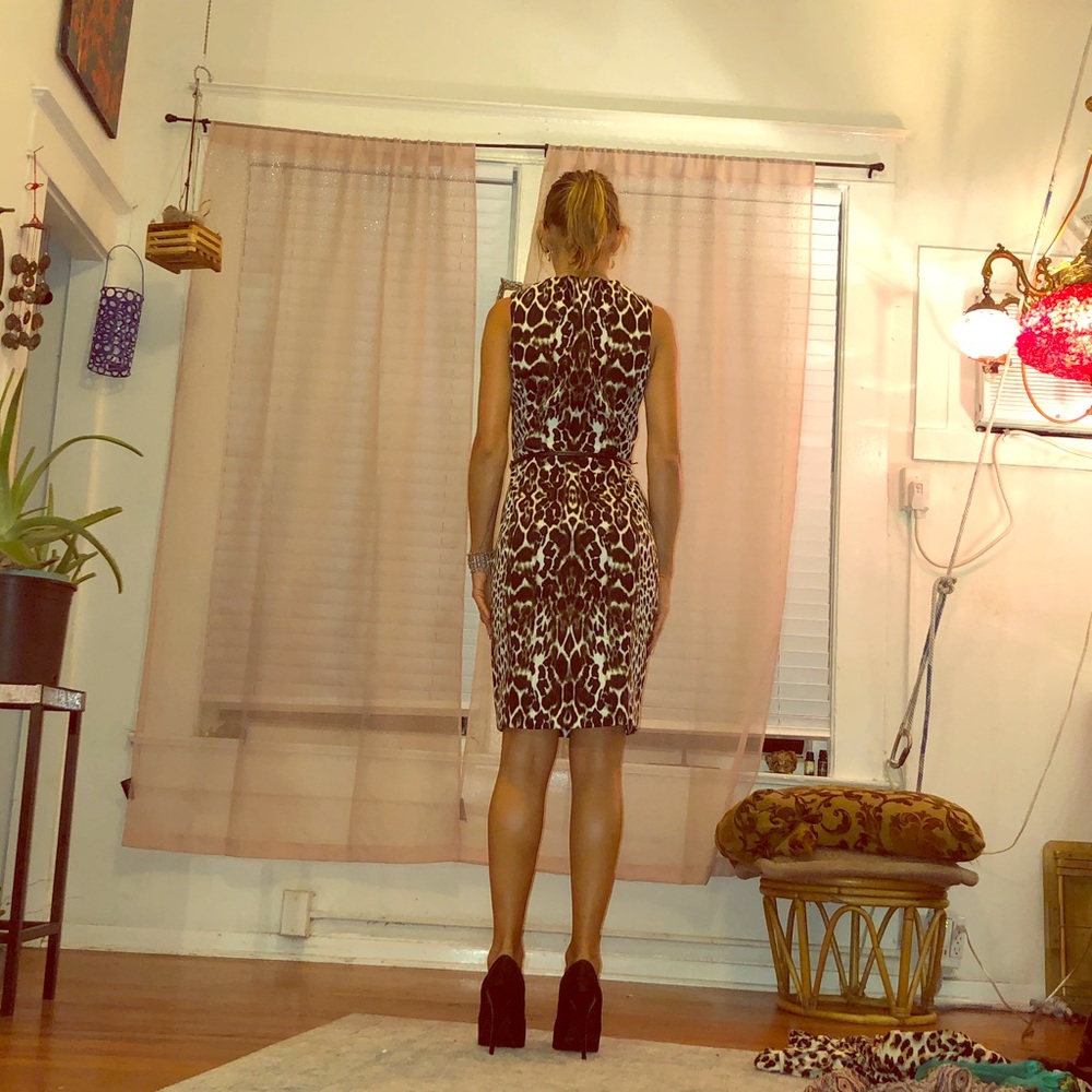 Calvin Klein cheetah print sleeveless dress